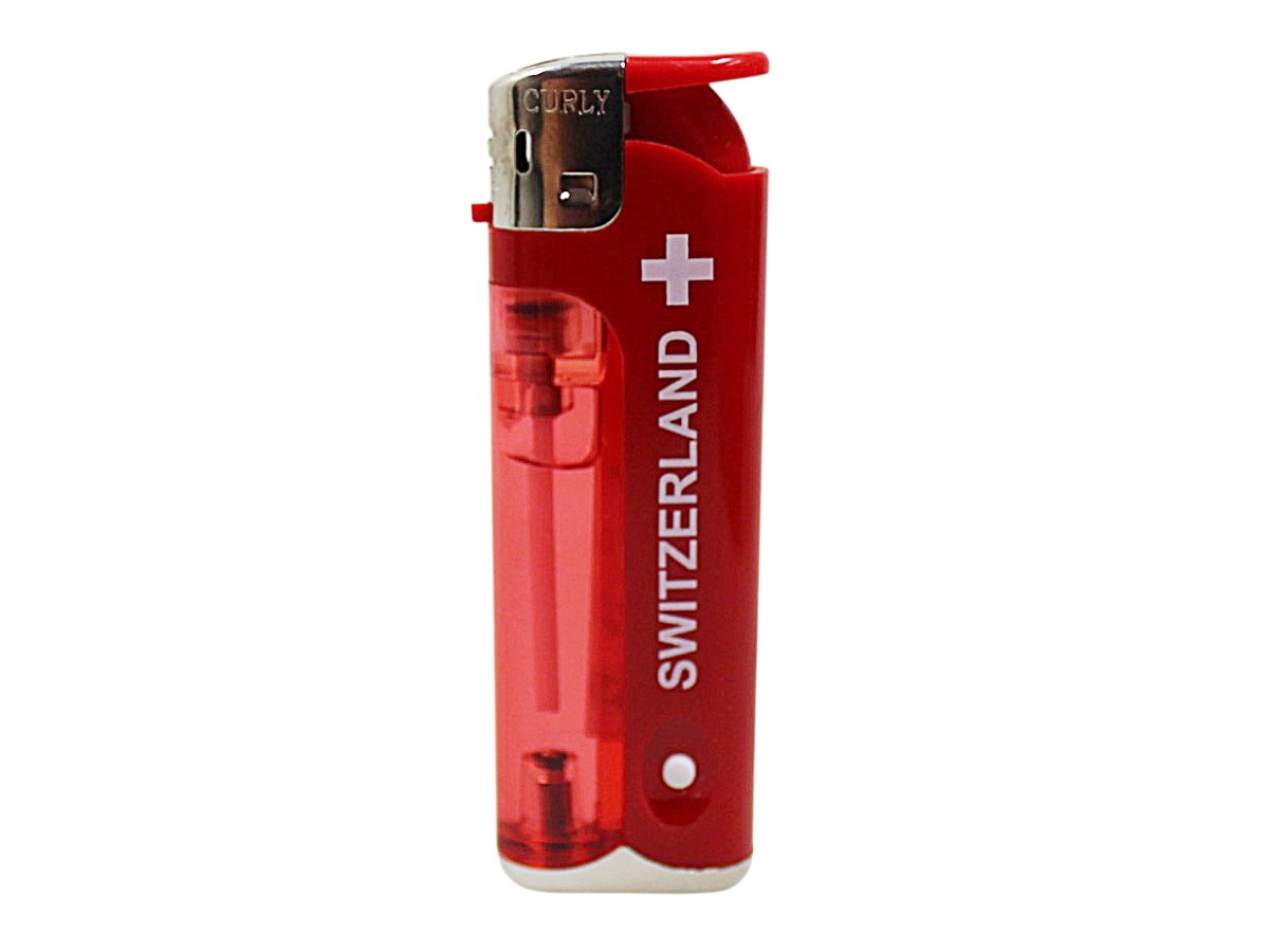 Curly LED Switzerland Label Elektronik solid rot