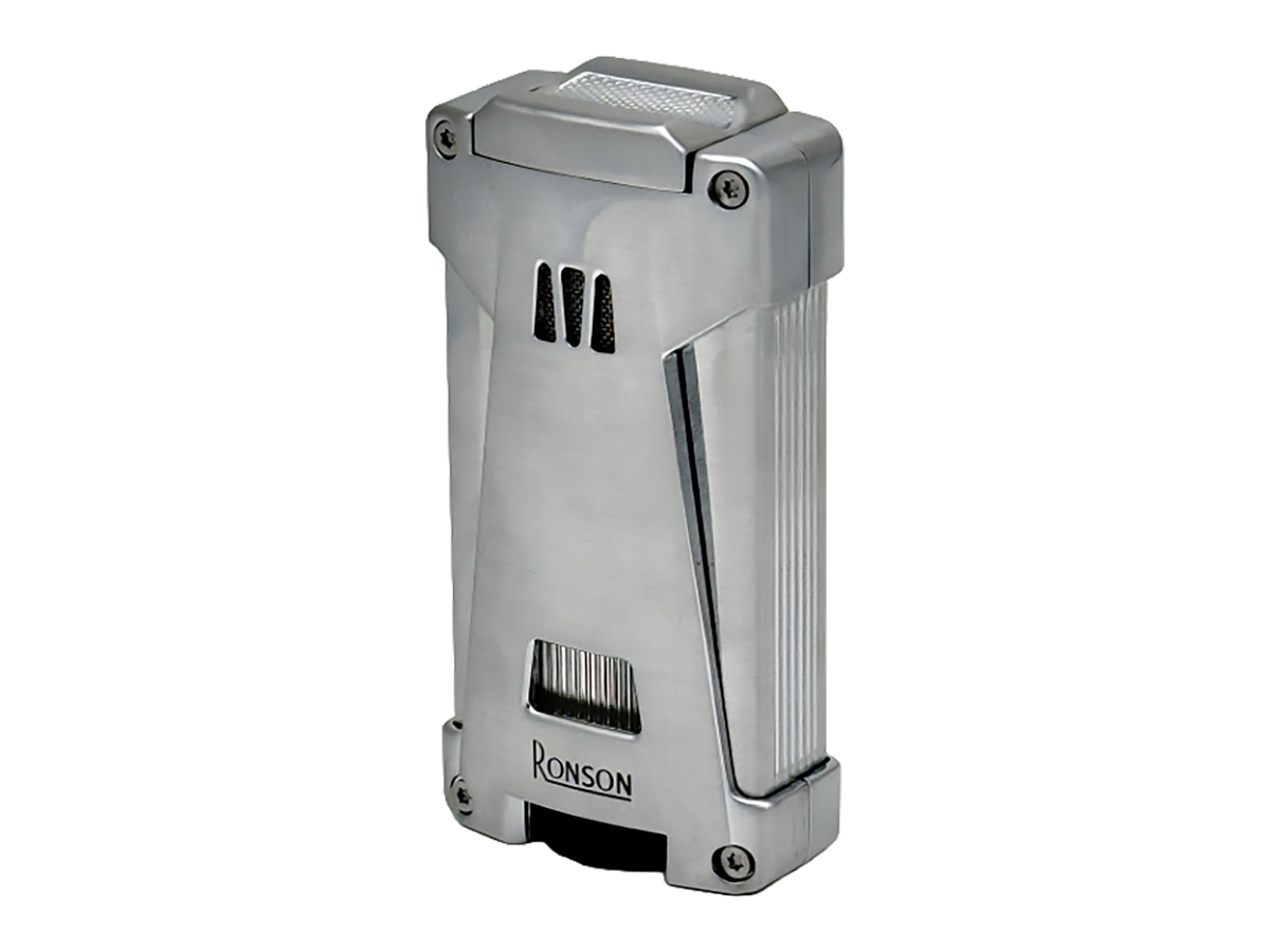 Ronson Hurricane 3 Jet-Flame Lighter Silver Chrom