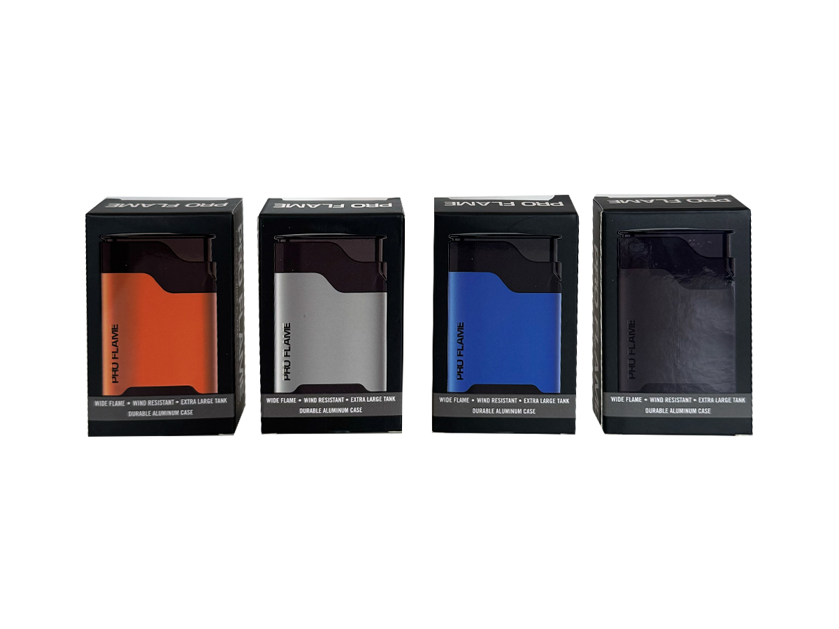 Bugatti Pro Flame Lighter Display 4 color assorted