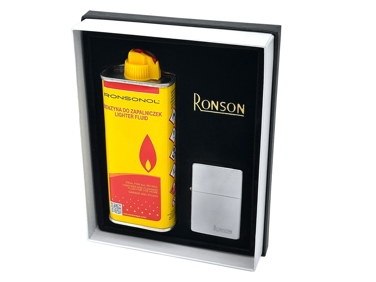 Ronson Gift Set Fluid + Lighter Brushed Gold