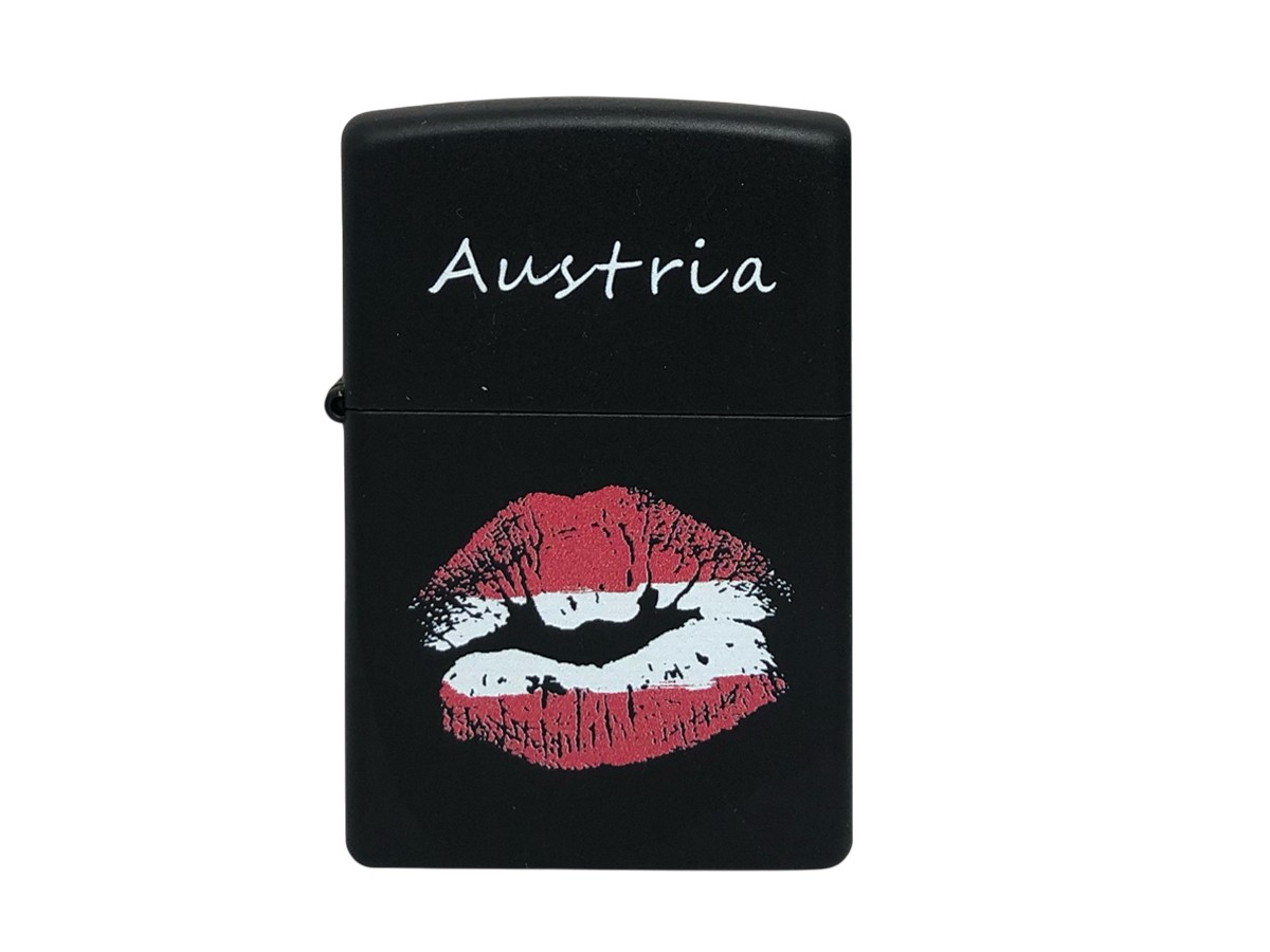 Zippo Austria Kiss schwarz matt