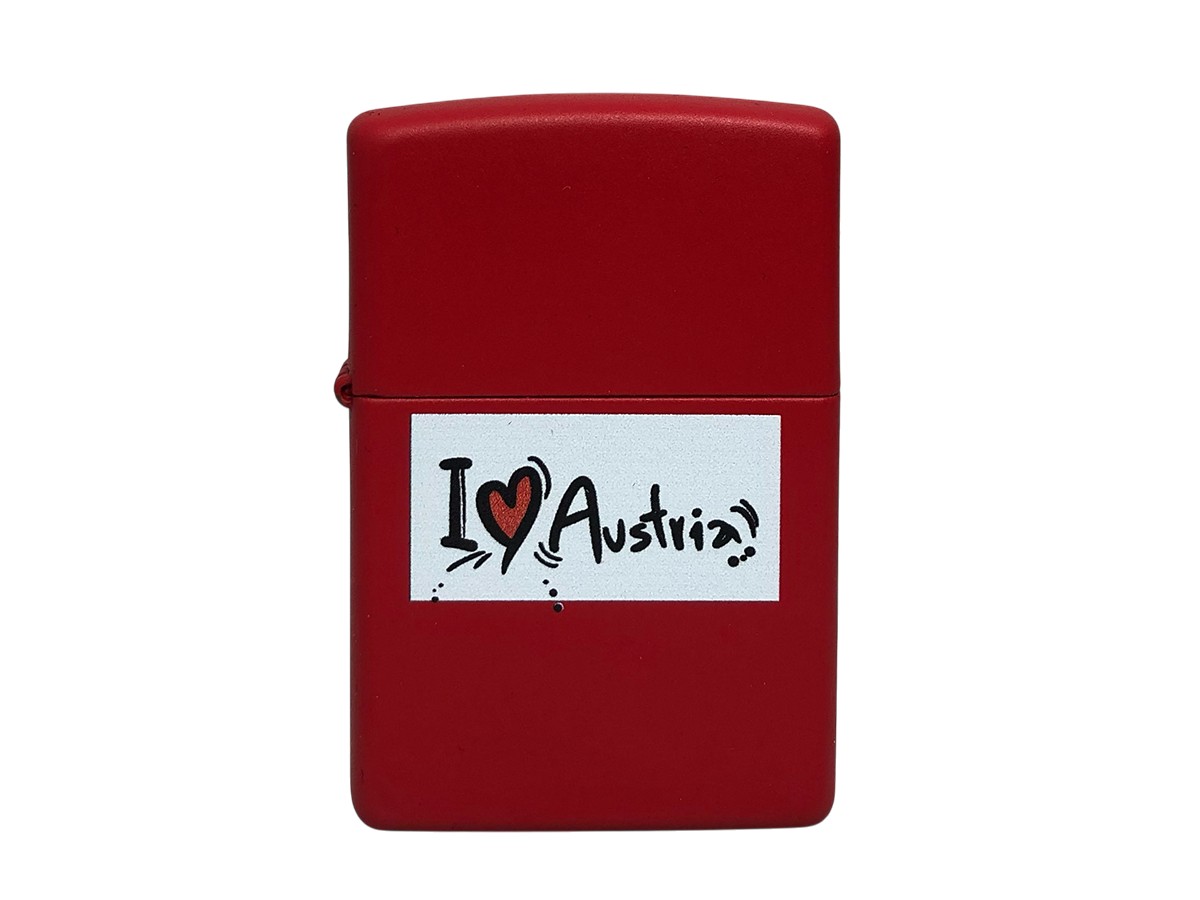 Zippo I love Austria rot matt